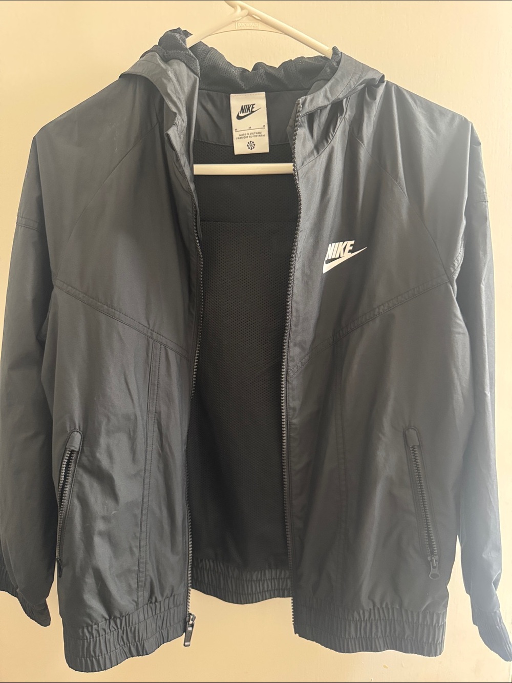 Nike Black Windbreaker Jacket with Hood